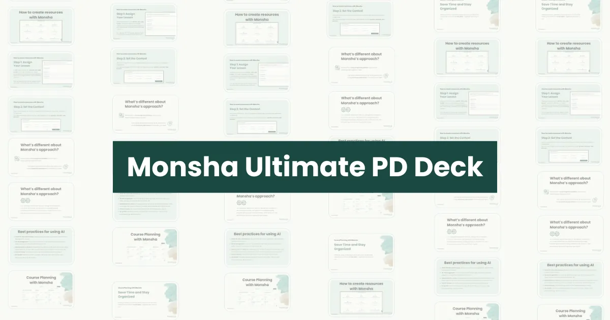 Monsha Professional Development Deck for Teachers