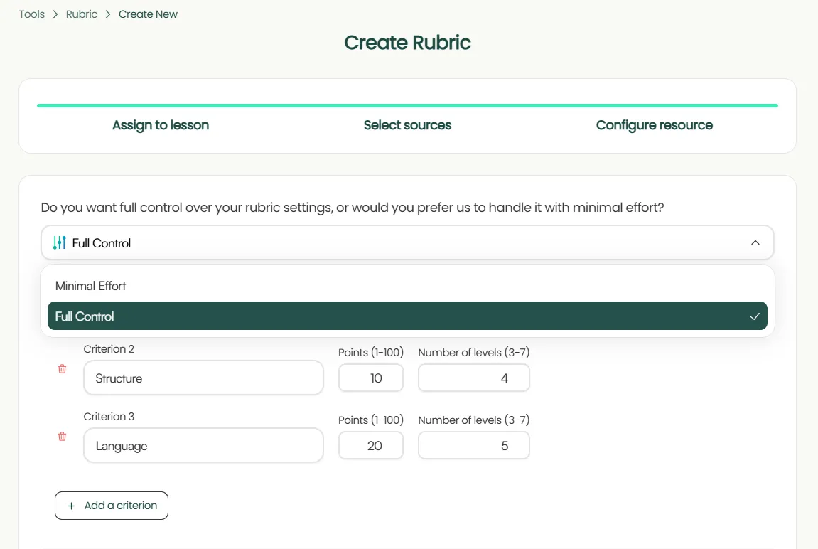 Rubric Example